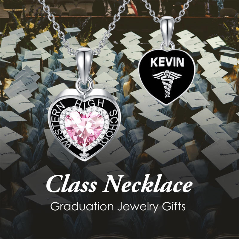 Sterling Silver Personalized Class Pendant Photo Lockets Necklace