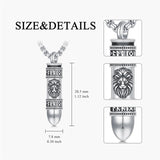 Sterling Silver Bear Lion Eagle Compass Tree of Life Bullet Urn Necklaces for Ashes