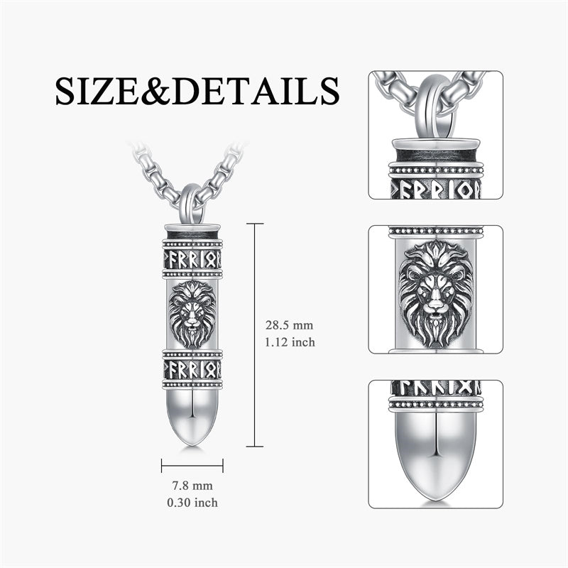 Sterling Silver Bear Lion Eagle Compass Tree of Life Bullet Urn Necklaces for Ashes