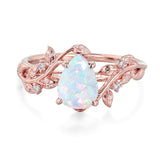 Sterling Silver 10K 14K 18K  Gold Pear Gemstone Vintage Engagement Wedding Promise Anniversary Ring