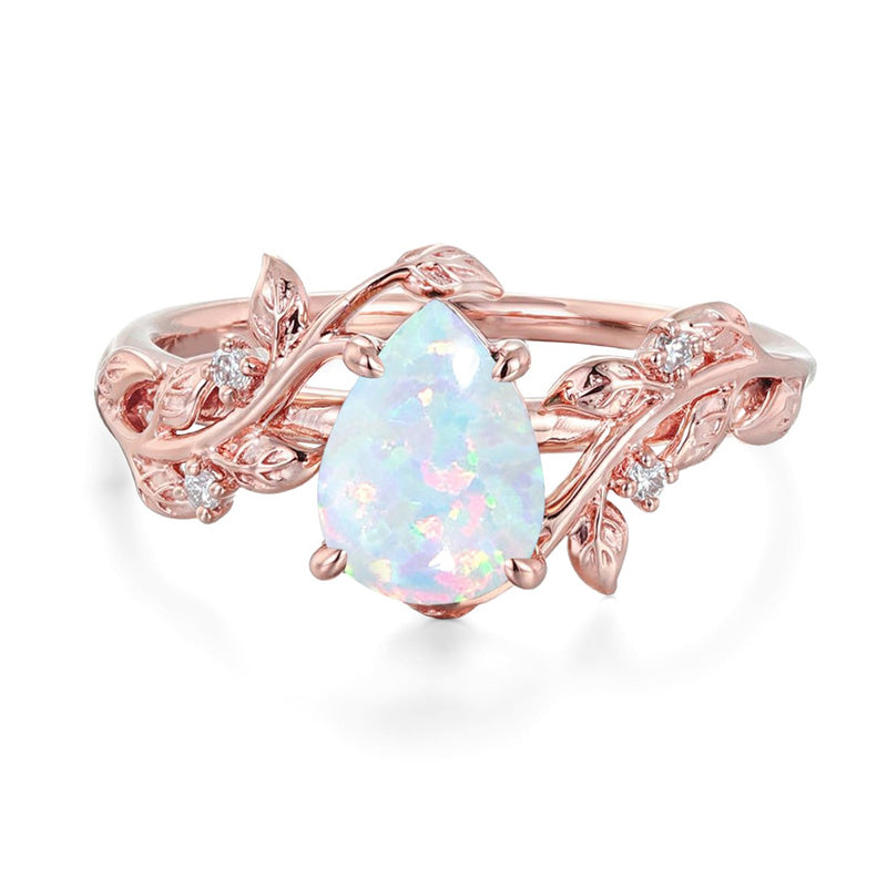 Sterling Silver 10K 14K 18K  Gold Pear Gemstone Vintage Engagement Wedding Promise Anniversary Ring