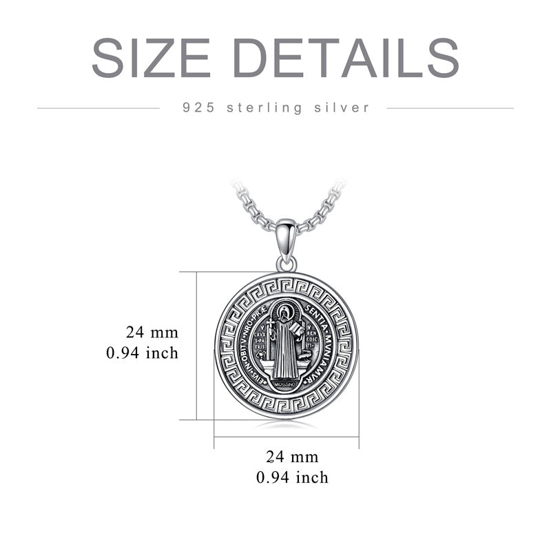 Sterling Silver St Michael St Benedict St Anthony St Jude Medal Pendant Necklace