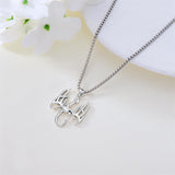 Sterling Silver Fish Hook& Antler Duck Pendant Necklace for Men