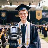 Sterling Silver Personalized Pattern High School College Class Ring Gift for Men