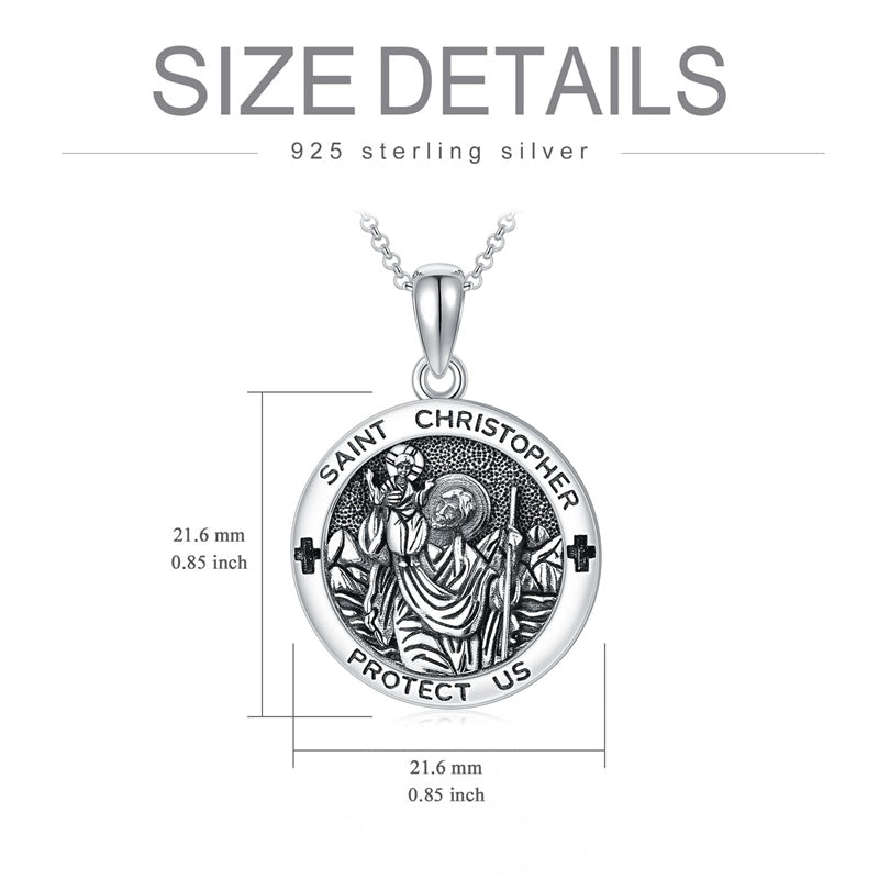 Sterling Silver St Michael St Benedict St Anthony St Jude Medal Pendant Necklace