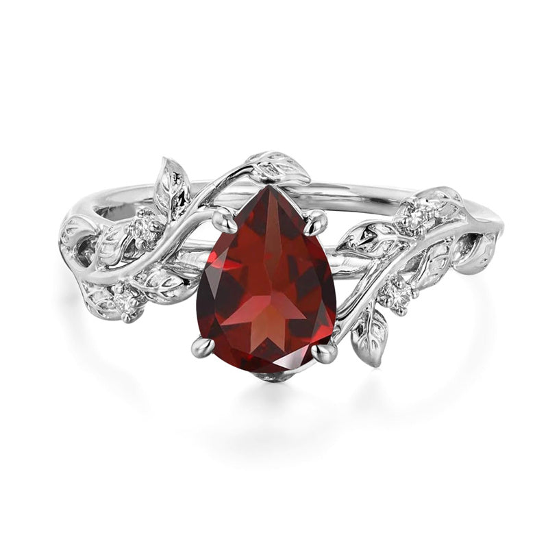 Sterling Silver 10K 14K 18K  Gold Pear Gemstone Vintage Engagement Wedding Promise Anniversary Ring