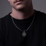 Sterling Silver Memento Mori Gothic Skull Amulet Pendant Necklace for Men
