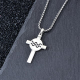 Sterling Silver 12 Constellation Cross Pendant Necklace