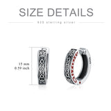 Sterling Silver Viking Celtic Knot  Hoop Earrings