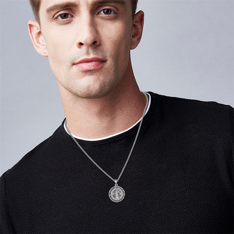 Sterling Silver Saint Gabriel,Saint Jude,Saint Benedict,Saint Patrick ,Saint Peregrine Pendant Necklace