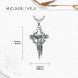 Sterling Silver Nail Cross Pendant Necklace for Men