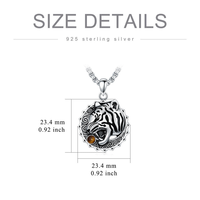 Sterling Silver Lion Tiger Satanic Goat Owl Scorpion Eagles Deer Pendant Necklace for Men