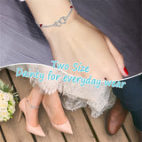 Sterling Silver Double Heart Birthstone Single Layer Anklet