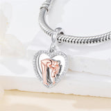 Sterling Silver Personalized Engraved Father-Daughter Charm Beads
