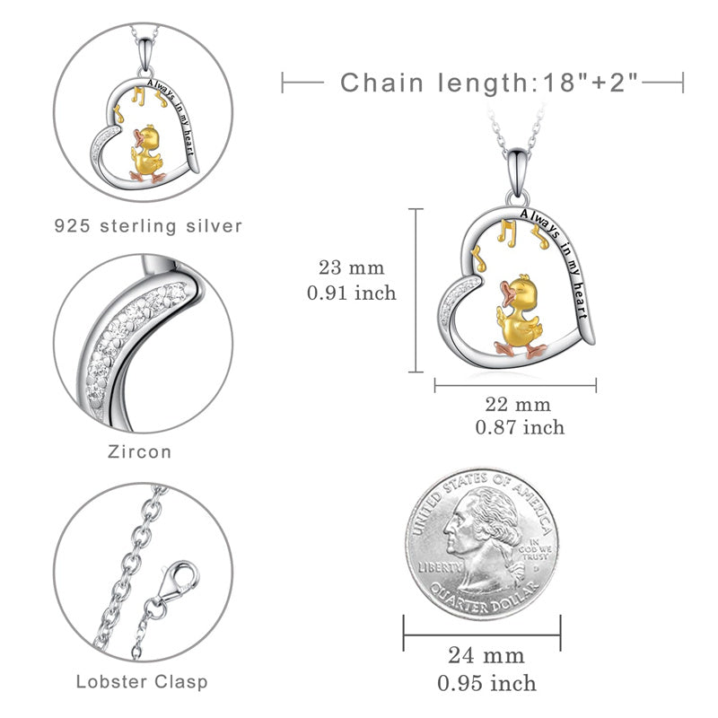 Sterling Silver Duck Pendant Necklace