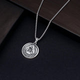Sterling Silver Memento Mori Gothic Skull Amulet Pendant Necklace for Men
