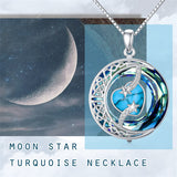 Sterling Silver Crystal Heart Birthstone Moon Star Pendant Necklace