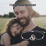 Sterling Silver 12 Birthstones Father Daughter Bracelet Gift for Daughter