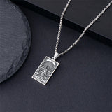Sterling Silve Sun Moon Star Strength Lovers Death Devil Fool Tarot Card Pendant Necklace