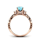 Sterling Silver 10K 14K 18K Personalized Engraved 1 Carat  Round Birthstone Engagement Ring