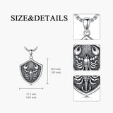Sterling Silver  Eagle Elephant Fox Octopus Trident  Pig Raven Scorpion Pendant Necklace