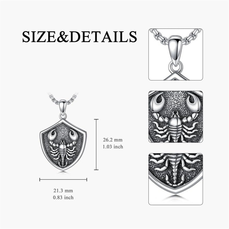 Sterling Silver  Eagle Elephant Fox Octopus Trident  Pig Raven Scorpion Pendant Necklace
