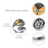 Sterling Silver Hummingbird Butterfly Bee Red Cardinal Pink Flamingo Adjustable Spoon Ring