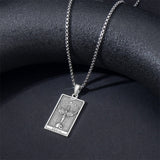 Sterling Silve Sun Moon Star Strength Lovers Death Devil Fool Tarot Card Pendant Necklace