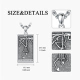 Sterling Silve Sun Moon Star Strength Lovers Death Devil Fool Tarot Card Pendant Necklace