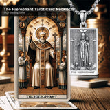 Sterling Silver Lovers Hierophant Magician Three of Swords Wheel of Fortune SkeletonTarot Card Pendant Necklace