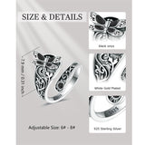 Sterling Silver Vintage Black Onyx Dragonfly Sunflower Spoon Ring and Turquoise Dragonfly Earrings Set