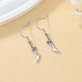 Sterling Silver Medieval Sword Dangle Cross Knives  Ankh Drop Earrings