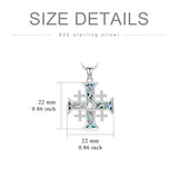 Sterling Silver Jerusalem Cross Pendant Necklace for Men