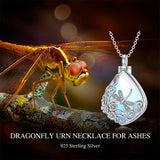 Sterling Silver Moonstone Dragonfly Urn Necklace for  Ashes