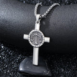 Sterling Silver 12 Constellation Cross Pendant Necklace