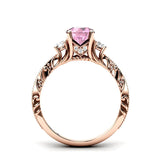 Sterling Silver 10K 14K 18K Personalized Engraved 1 Carat  Round Birthstone Engagement Ring