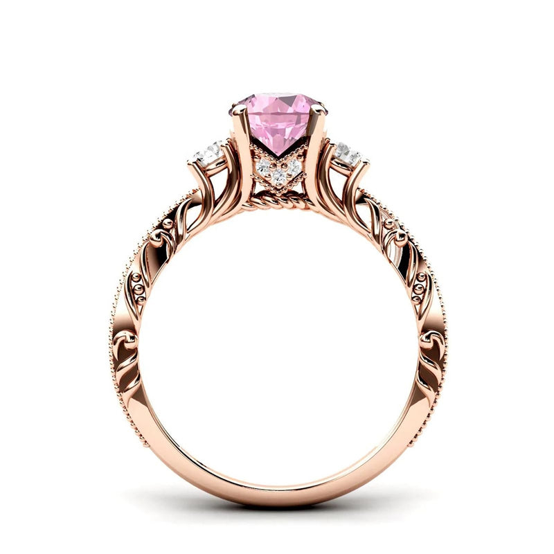 Sterling Silver 10K 14K 18K Personalized Engraved 1 Carat  Round Birthstone Engagement Ring