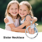 Sterling Silver Sister Pendant Necklace Engraved with Love You