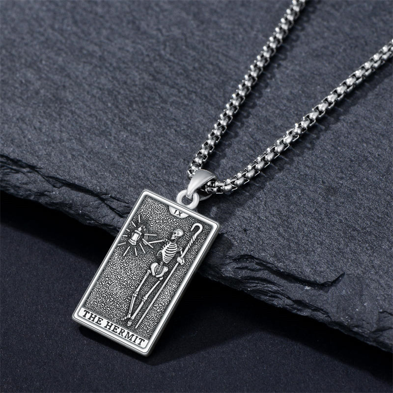 Sterling Silve Sun Moon Star Strength Lovers Death Devil Fool Tarot Card Pendant Necklace