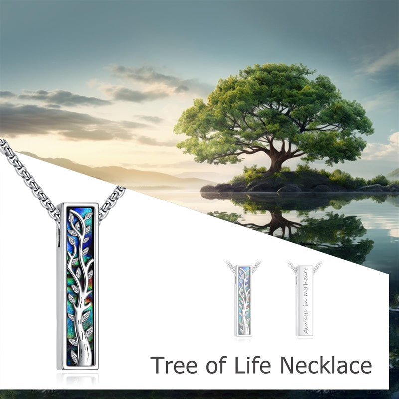 Sterling Silver Abalone Shell Butterfly Dragonfly Moon Phase Mountains Sunflower Tree of Life Urn Necklaces for Ashes
