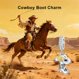 Sterling Silver Cow Boot Charm Beads