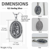 Sterling Silver St Anthony Francis Joseph Peregrine Raphael Sebastian Medal  Protection Pendant Necklace
