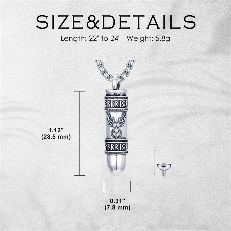 Sterling Silver Bear Lion Eagle Compass Tree of Life Bullet Urn Necklaces for Ashes