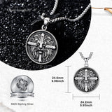 Sterling Silver Faith Bible Lion Pendant Necklace for Men