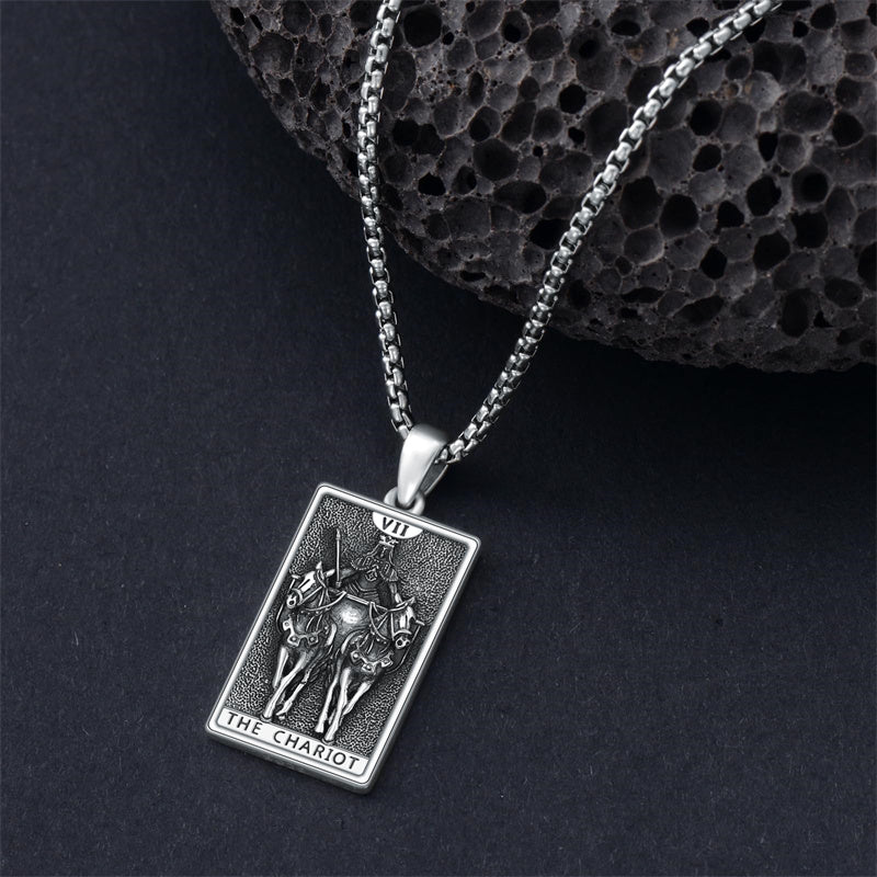Sterling Silve Sun Moon Star Strength Lovers Death Devil Fool Tarot Card Pendant Necklace