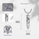Sterling Silver Phoenix Skull  Scorpion Wolf Bullet Urn Necklace for Ashes