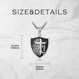 Sterling Silver Faith Bible Lion Pendant Necklace for Men