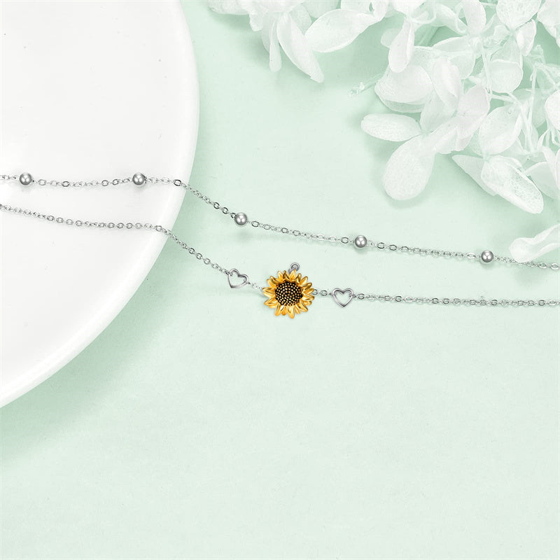 Sterling Silver Sunflower Bracelet