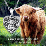 Sterling Silver Personalized Photo Highland Cow Pendant Necklace