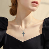Sterling Silver Filigree Cross Pendant Necklace for Women